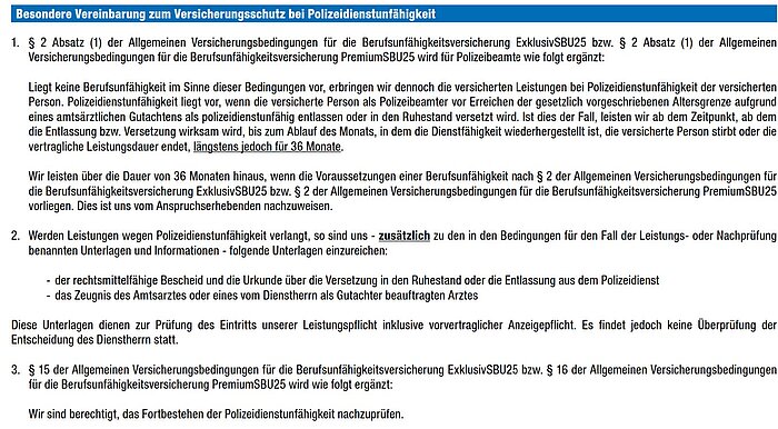 spezielle Dienstunfähigkeitsklausel DU-Klausel